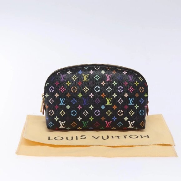 LOUIS VUITTON Multicolor Pochette Cosmetic Pouch Black M47355 Auth BA3915 - Picture 11 of 16